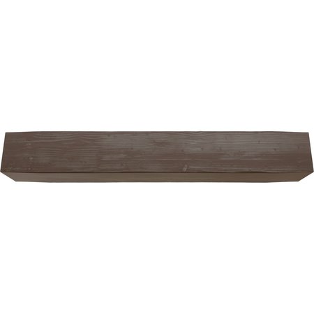 Ekena Millwork Sandblasted Faux Wood Fireplace Mantel, Aged Mahogany, 4"H x 6"D x 84"W MANUSD04X06X84AM